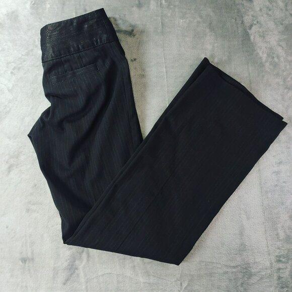 Cartonnier Anthropologie Womens Pants Size 2 Black Blue‎ Striped Corporate Goth - Picture 6 of 8